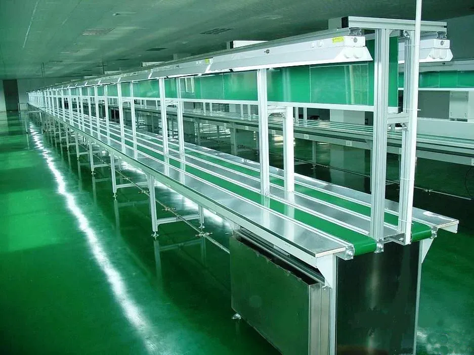 Belt conveyor work-station line manufactured by XFS Equipment