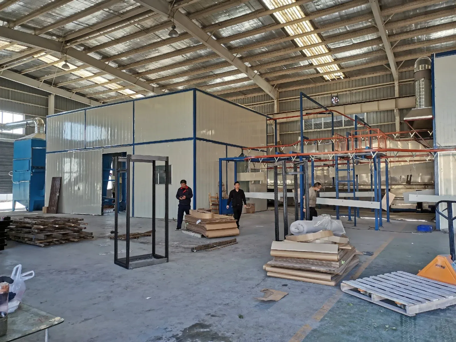 Electrical cabinet powder coating line built by XFS Equipment
